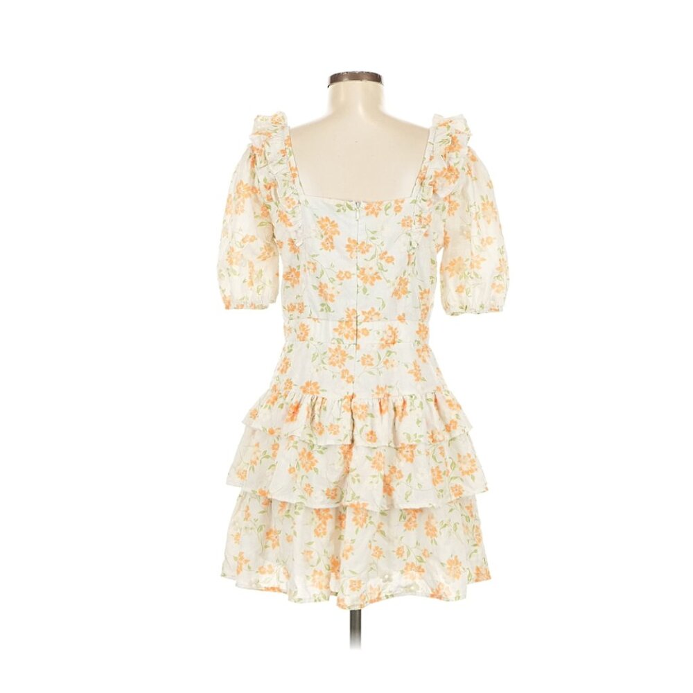 Adelyn Rae "Kerry" Eyelet Floral Printed Mini Dress- Size M - Like New - Picture 4 of 12